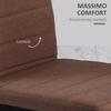 Set of 4 Padded Chairs for Living Room or Dining Room, Modern Kitchen Chairs, in Metal and Khaki Fabric