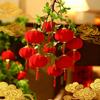 Flannel Chinese New Year Lantern Mini Red Lucky Hanging Lanterns with Tassel for Spring Festival Party Wedding Supplies