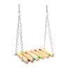 8Pcs Set Wood Parrot Set Bell Perch Swing Combination Bird Toys Hanging Hammock Stand Pole Parrot Training Toys for Parakeet