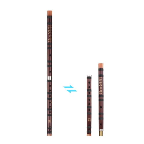 Shakuhachi, Benkeg D Chinese Traditional Instrument Dizi Bitter Bamboo Flute and Chinese Knot for Beginners