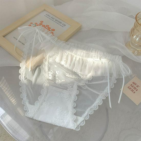 Sweet Style Mesh Lace Panties - Low Waist, Pure Cotton Crotch, Summer Sexy Briefs
