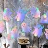 Colorful Halloween Ceiling Ghost Swirl Spooky Spiral Banner Ghost Hanging Garland  Home Festival