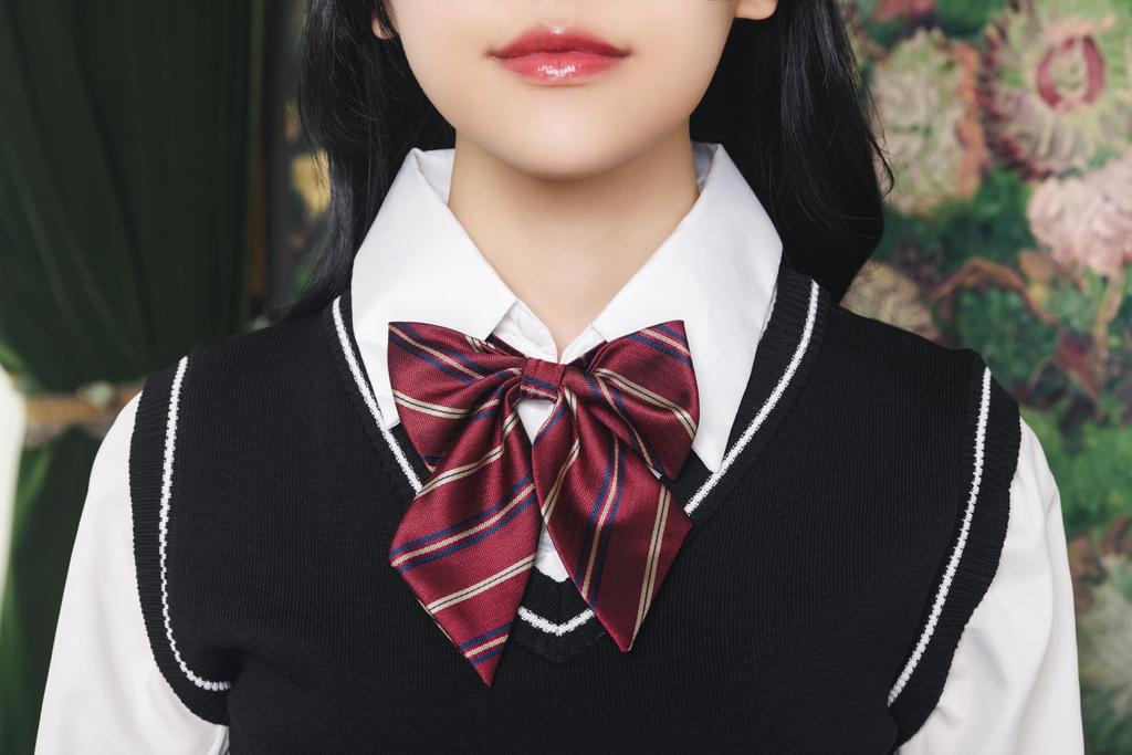 Clearstone Ulzzang Sailor Cosplay Halloween Knit Vest Black x Mocha Black Women's