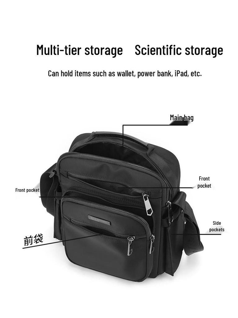 Men's Multi-Layer Business Crossbody Briefcase with Water Bottle Holder