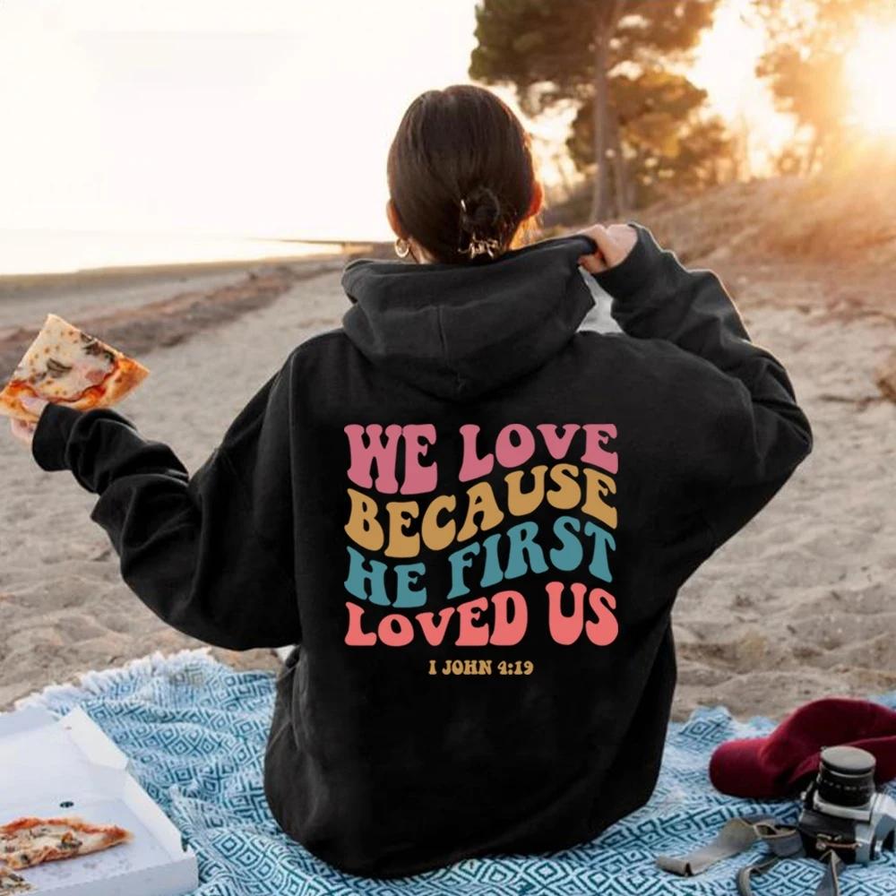 

Эстетичная христианская толстовка для женщин, религиозная толстовка с капюшоном, пуловер с библейскими стихами в стиле ретро, ​​свитер с изображением Иисуса, модные толстовки с верой S чёрный