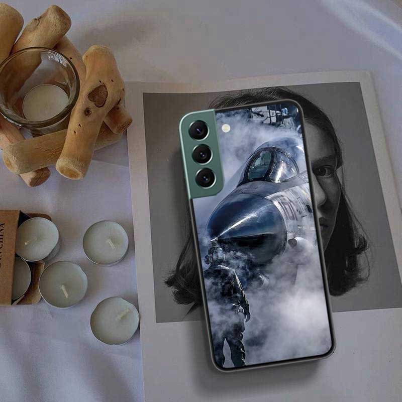 Military Aircraft Warship Fighter Phone Case For Samsung S25 Edge S24 FE Galaxy S22 Ultra S21 Plus S20 S23 S10 Plus Cover Silico