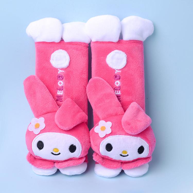 Накладка на ремень безопасности Sanrio Kuromi с плюшевой подкладкой для безопасного и комфортного путешествия My Melody