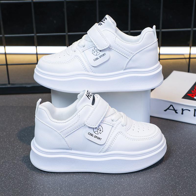 2025 spring and autumn new children's board shoes girls soft-soled sports shoes boys non-slip running shoes white shoes casual shoes