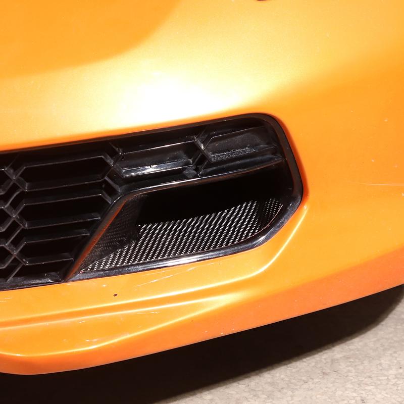 For Chevrolet Corvette C7 2014-2019 Soft Carbon Fiber Car Bumper Front Lip Air Inlet Decorative Sticker Exterior Accessories