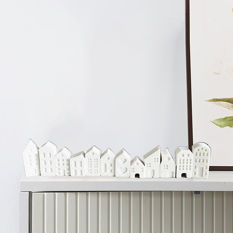 3D Silikonová forma pro malý dům v severském stylu 10-dírkové Formy na domácí svíčky Mini domečky Sádra Beton Formy na cement Formy na aroma mýdla
