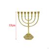 Candle Holder Menorah with 7 Branches Traditional Zinc Alloy 17cm Candelabra