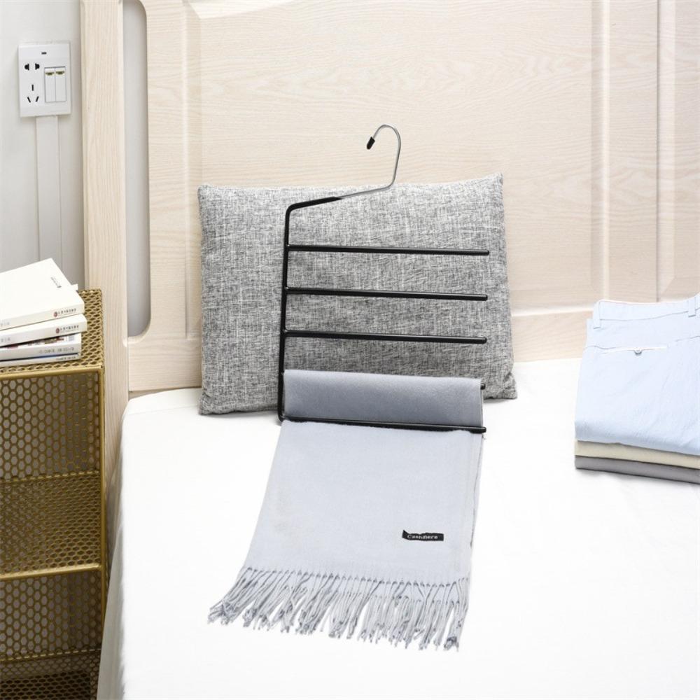 Black Scarf Storage Rack E Shape Towel Storage Rack Pants Hangers  Home Storage Accessories