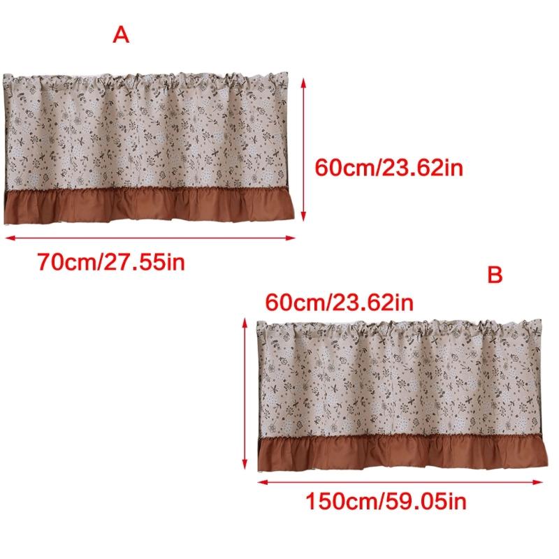 Retro-Stile Florale Designs Kurzer Vorhang Atmungsaktive Transparente Fensterdekorationen für Wohnzimmer Küche Schnelle Montage