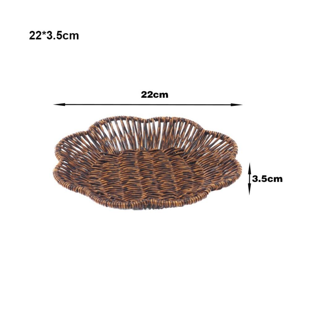 Retro Woven Imitation Rattan Fruit Plate  Wedding Candy Flower Storage