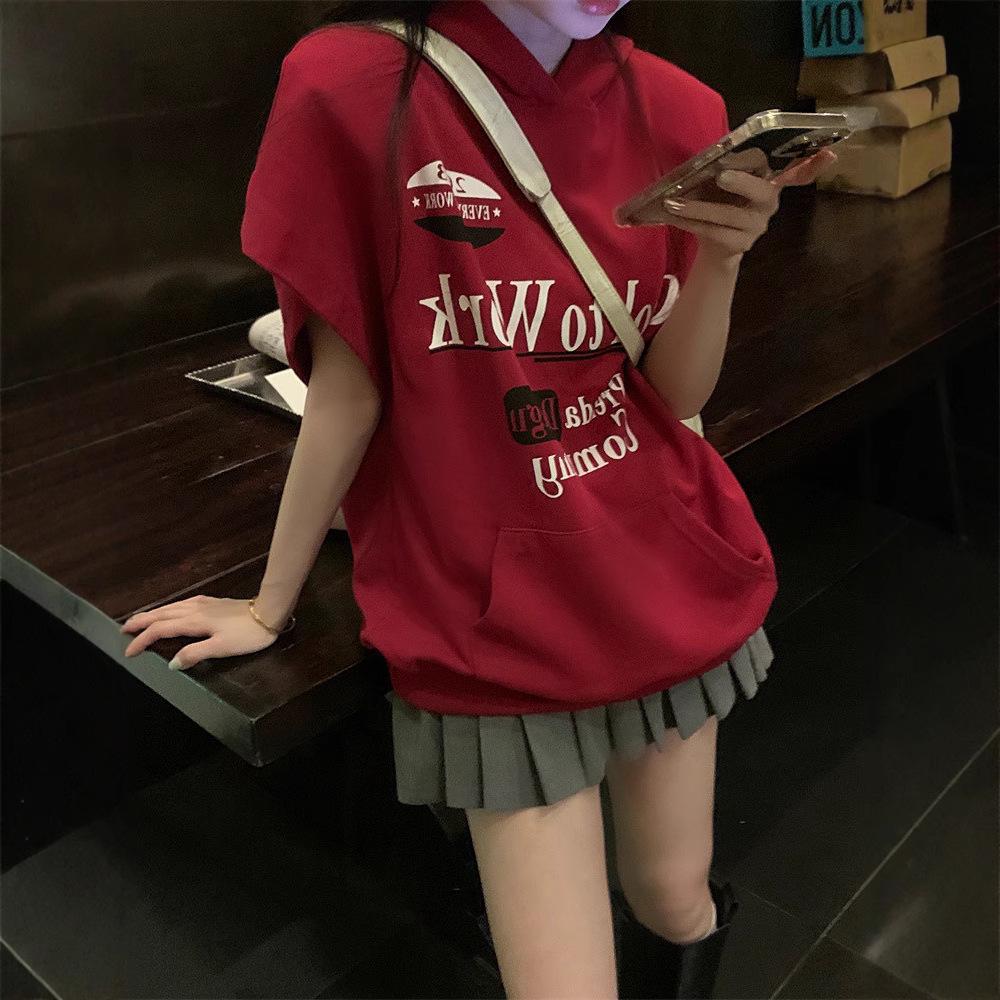 

*Trendy Korean Petite Hooded Letter Print Top* 2XL (Suggested for 140-160 lbs)