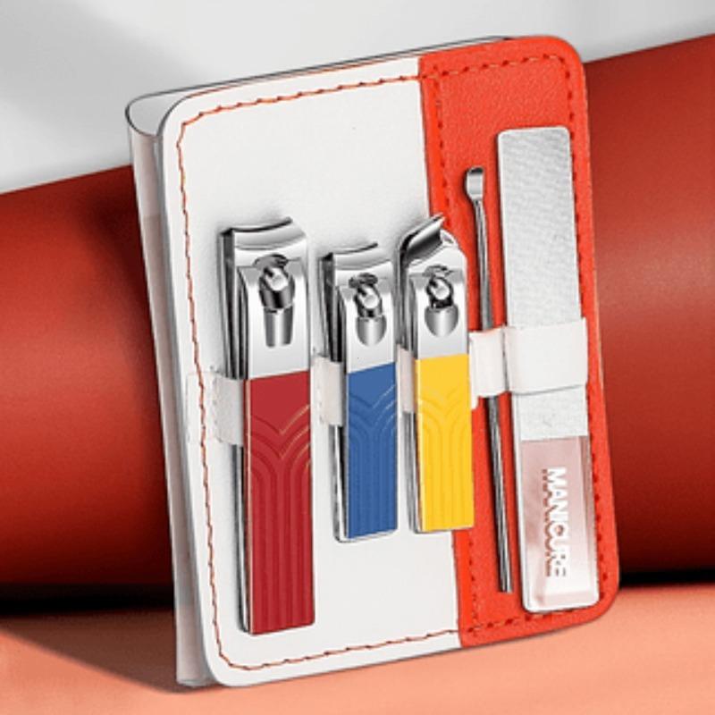 5 Piece Manicure Set Nail Clipper Set Professional Stainless Steel Nail Care Tools with Portable Leather Storage Case