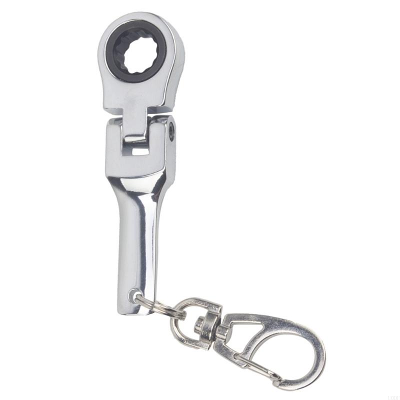   Portable Ratchet Wrench Keychain Lightweight 10mm Flexible 180 Degree Rotating Head for Car Auto Tuning Accessories
