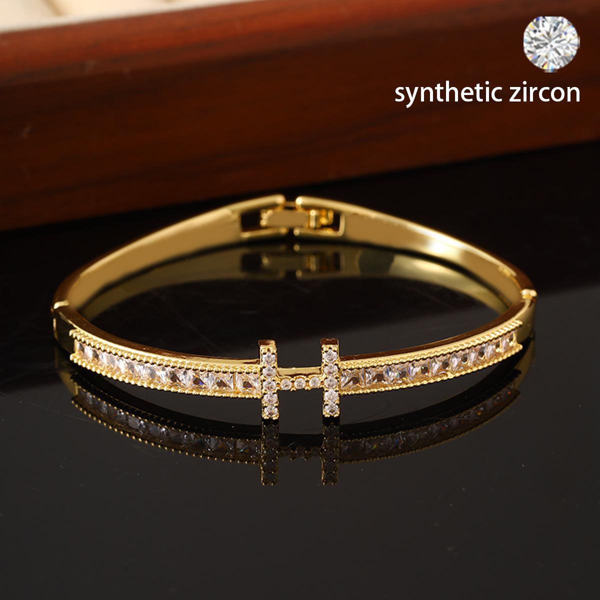 European And American Fashion Letter H Bracelet Zircon Light Luxury Versatile High Sense Exquisite