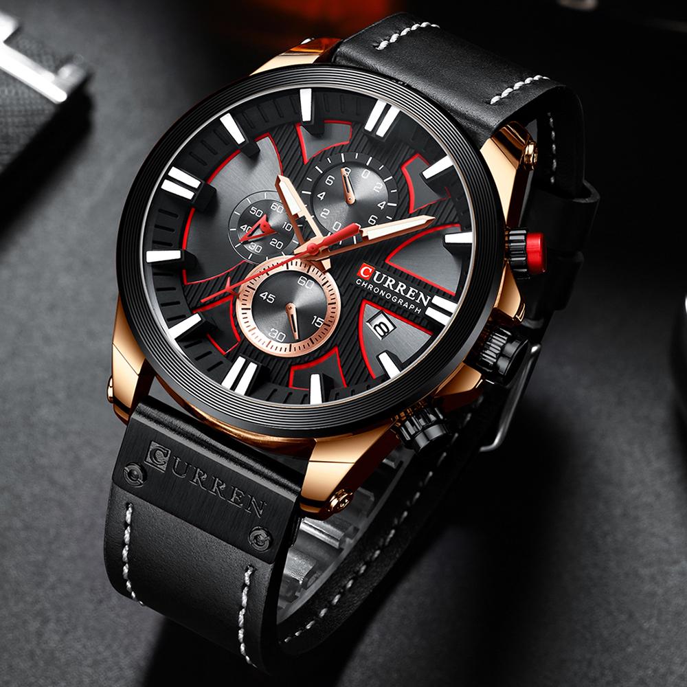 CURREN Kell Chronograph Sport Meeste käekellad Kvartskell Nahast Meeste Käekell Relogio Masculino Moekink meestele