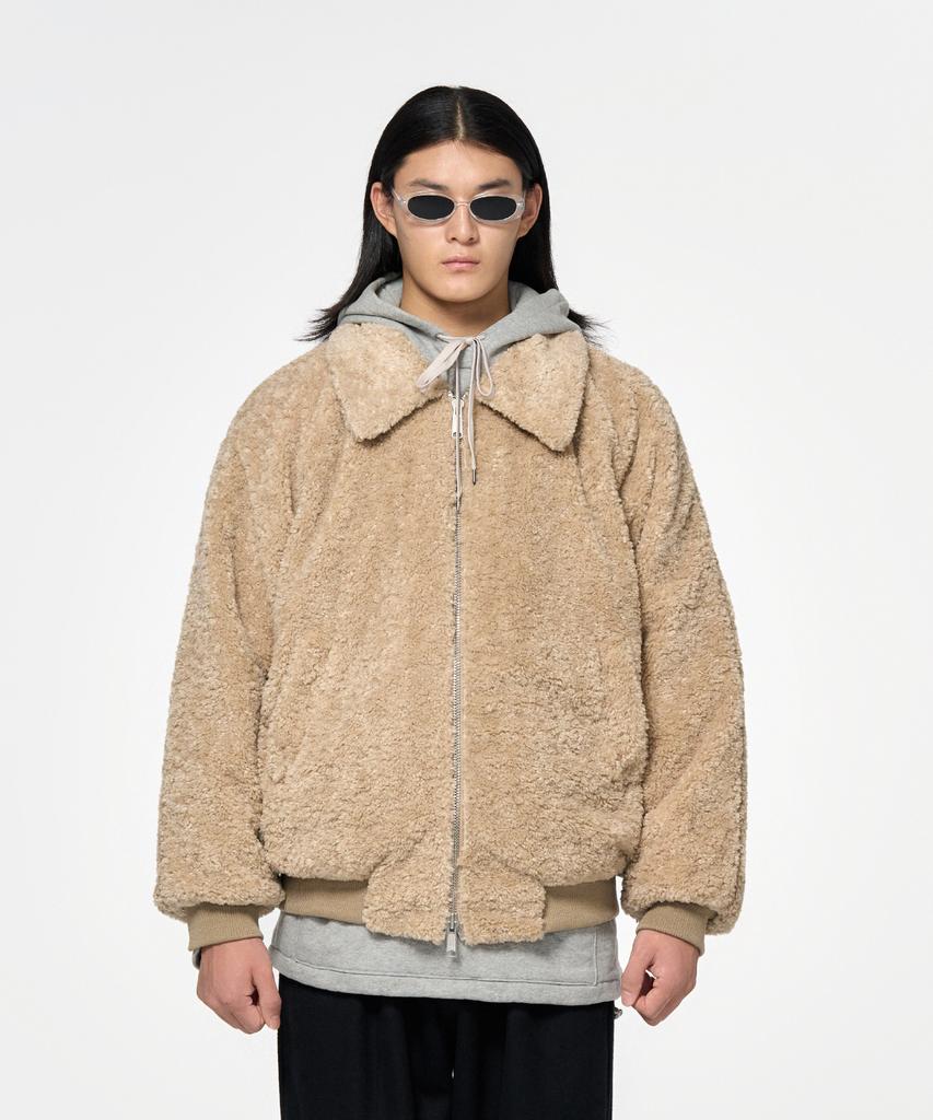 Hongwoosung Oversized 2Way Short Fur Jacket_Ivory