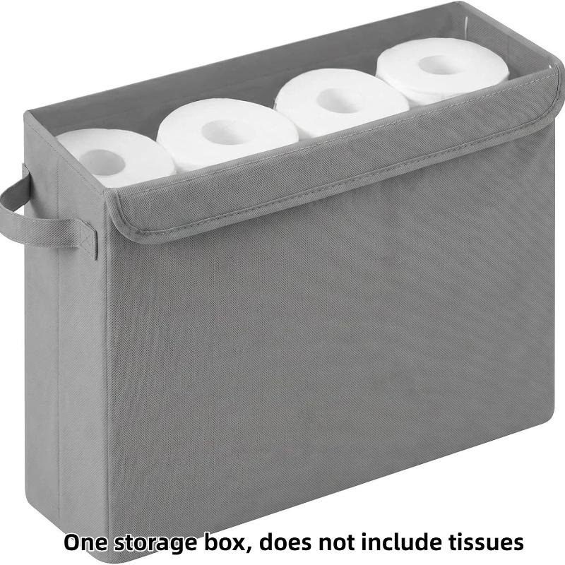Foldable Toilet Paper Holder With Lid Large Capacity Space-Saving Bathroom Organizer Clear Window Toilet Paper Storage Box
