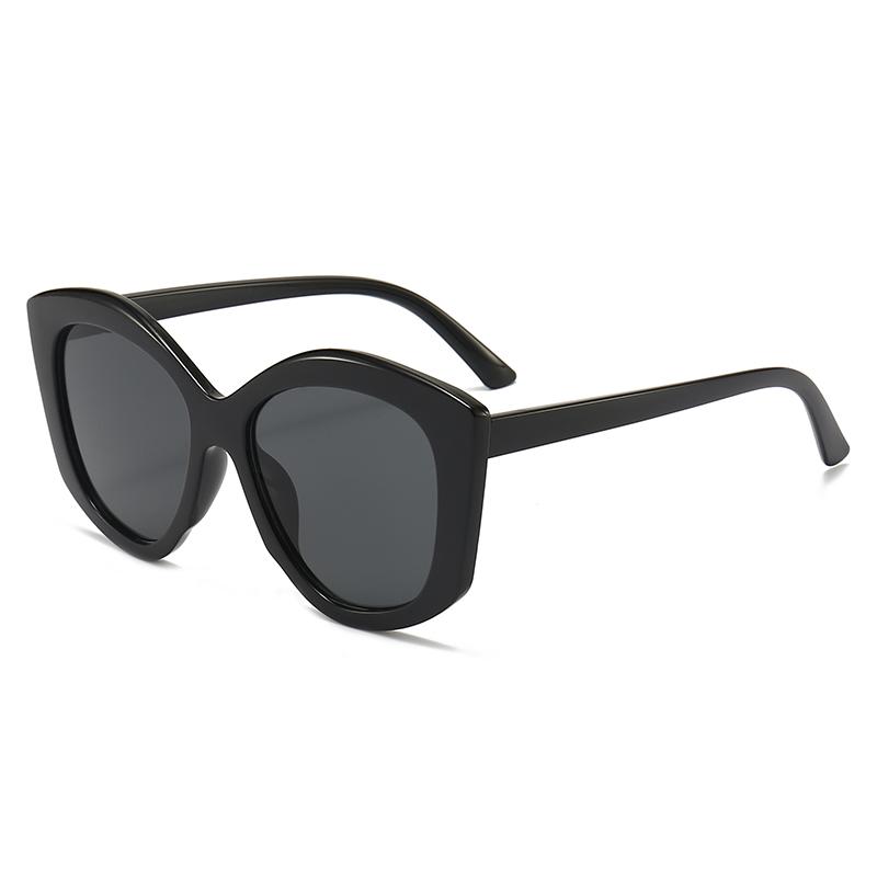 

New Oversized Cat-Eye Sunglasses Multi-Color Trendy UV400 Protection SunGlasses Atmosphere Street Shooting Face-Slimming 5290 чорний