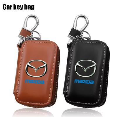 Car Key Case Leather Wallets Housekeeper Covers Zipper Bag for 3 Bk Bl 323 Axela Atenza CX-3 CX-4 CX5 CX-7 Car Accessories