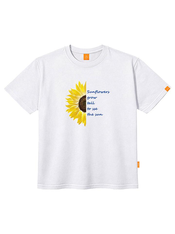 Ellamo Half Sunflower Short Sleeve T-Shirt Unisex Plus Size S~4Xl (A Type)