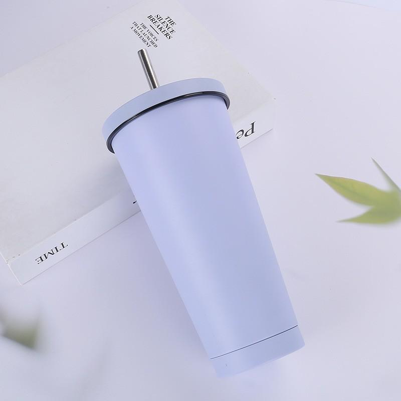 750ml Vacuum Insulated Stainless Steel Travel Mug With Straw Office Car Home Outdoor Use