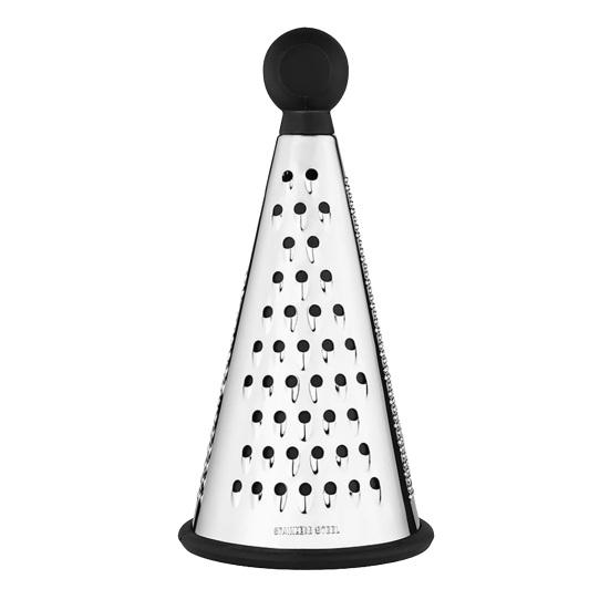 Stainless Steel Cone Grater with 3-in-1 Blades Multi-Function Cheese Garlic Shredder Dishwasher Safe Essential Kitchen Tool for Fine Coarse Grating