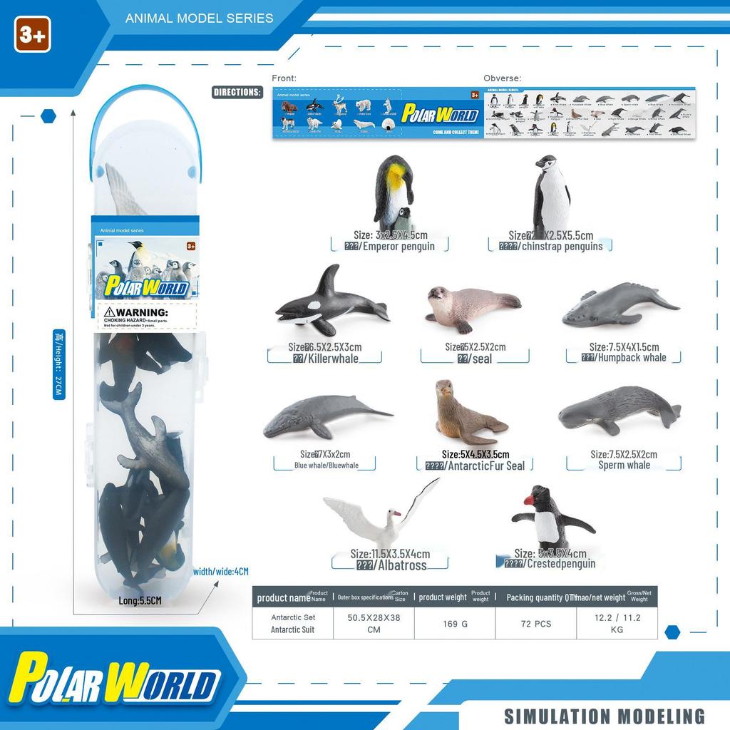 Realistic Arctic Animal Models: Polar Bear, Arctic Fox, Seal, Walrus, Whale