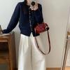 Autumn and winter long-sleeved knitted cardigan women's color single-breasted autumn new fashion versatile long-sleeved sweater jacket