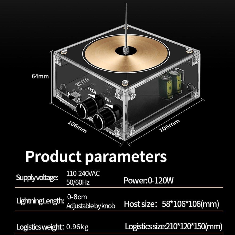 Plus Version Bluetooth Music Tesla Coil Wireless Transmission Science Experiment Desktop Toy Touchable Artificial Ligh