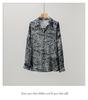 Women's Retro Print Mulberry Silk Long Sleeve Shirt - Spring New Arrival, Mid-Length & Loose Fit