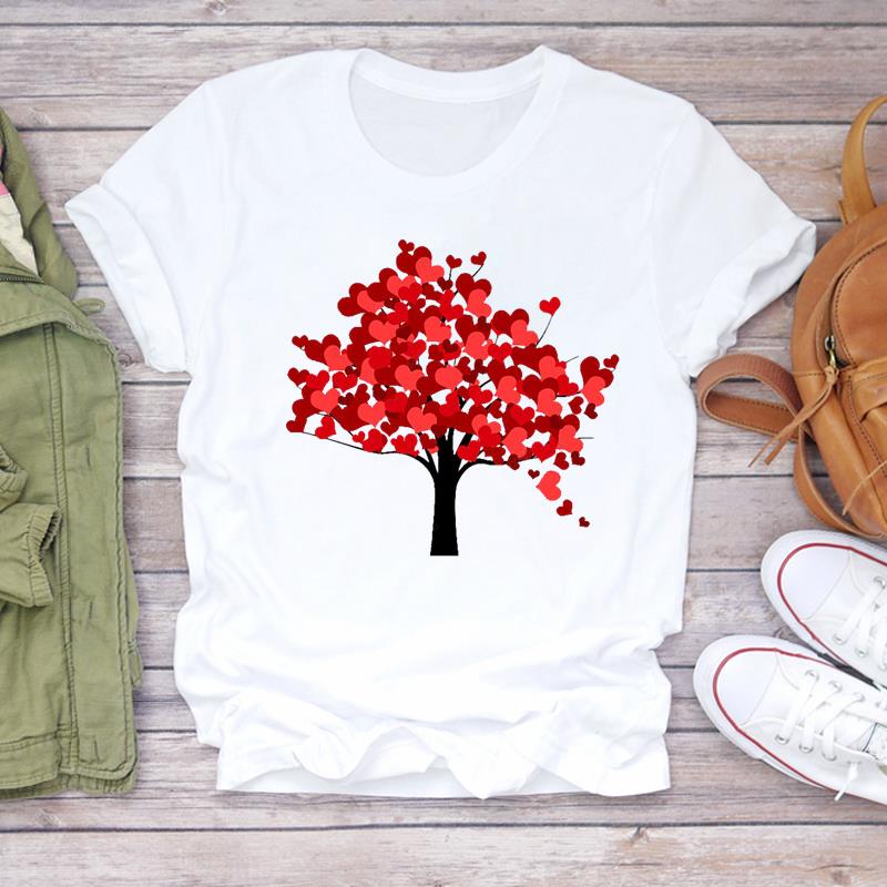 (European Size) 90s Tee Top Clothing Flower Watercolor Trend Cute Casual Short Sleeve Fashion T-shirt Women Print Lady Female Graphic T-shirt