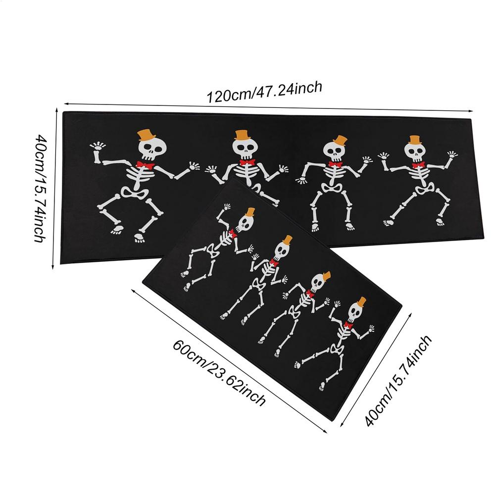 Halloween Front Door Mat Non-Slip Kitchen Door Rug Funny Halloween Floor Mat for Entryway Porch Bathroom Kitchen Shower