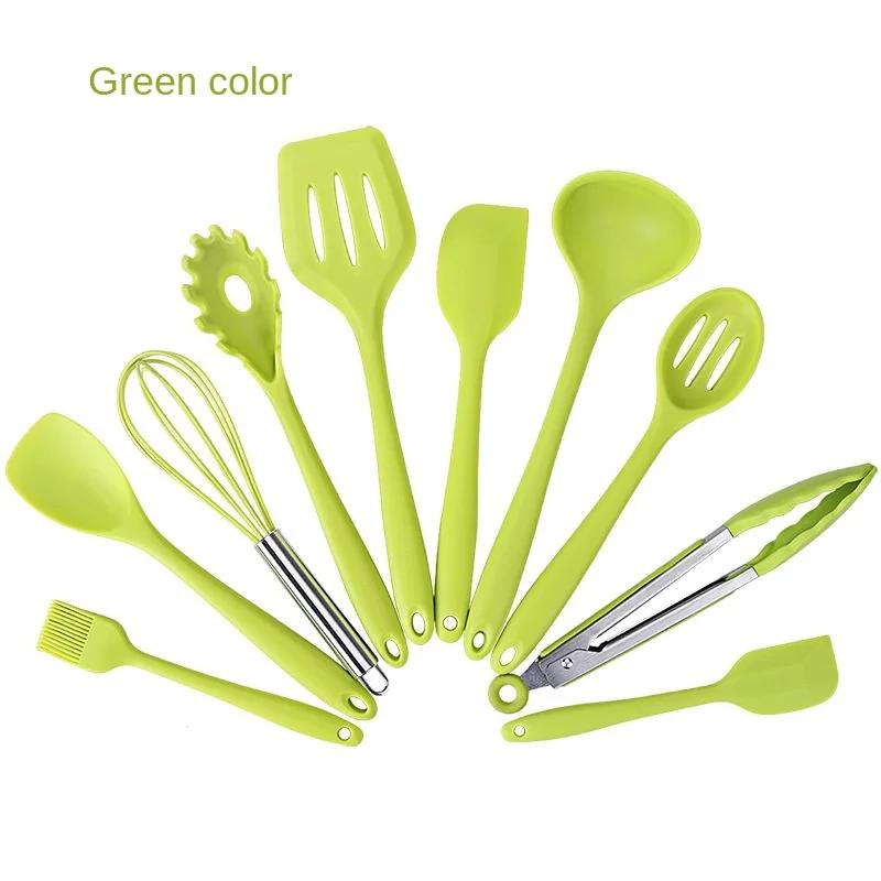 10pcs Silicone Kitchenware Cooking Utensils Set Heat Resistant Kitchen Non-Stick Cooking Utensils Baking Tools