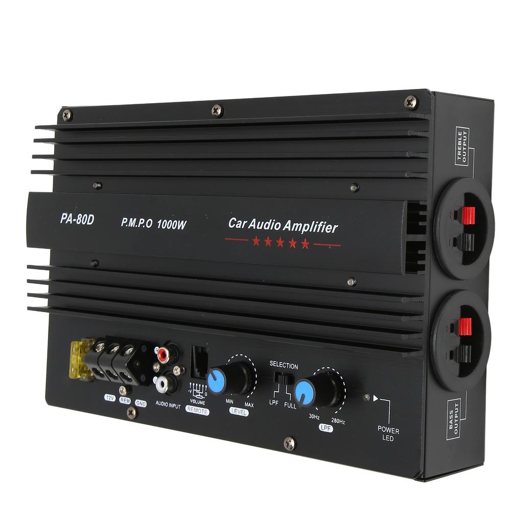 PA 80D Car Power Amplifier Board Professional High Power Subwoofer Plate Amplifier for Car Entertainment 12V 1000W
