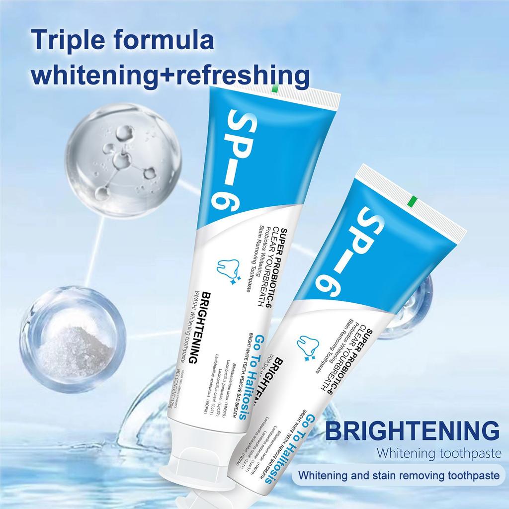 SP-6 Toothpaste, Sp-6 Probiotic Toothpaste, SP-6 Whitening Toothpaste, Fresh, Breath, Toothpaste, Toothpaste, Stain Removal, Complete Tooth Care 120g