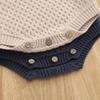 Baby Cotton Knit Polo Neck Romper With Snap Crotch Long Sleeve Toddler Boys Winter