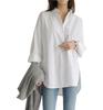 Women's Loose Casual Button Long-sleeved Irregular Spring and Autumn Shirt