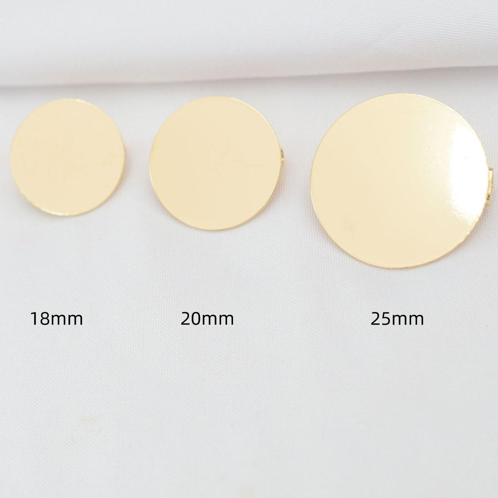 10pcs 14K Gold-Wrapped High-End Disc Pin Diy Jewelry Accessories Round Tray Brooch Brooch Brooch Bottom Support Buckle Pin