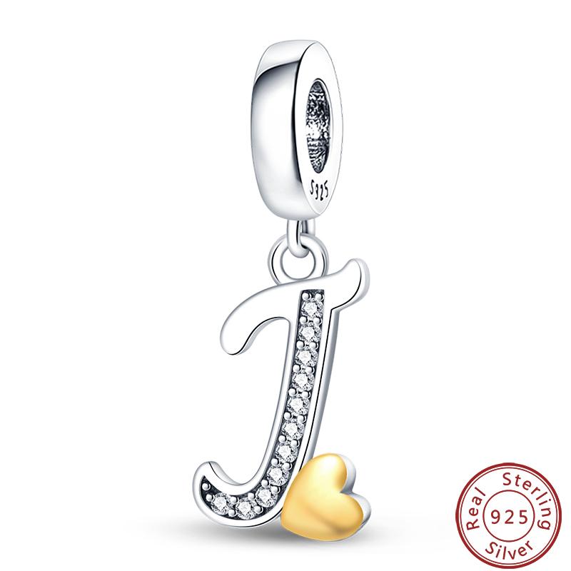 26 English Letter Series Copper Gold Heart-Shaped Design Charms Beads 3Mm Diy Fine Jewelry Making