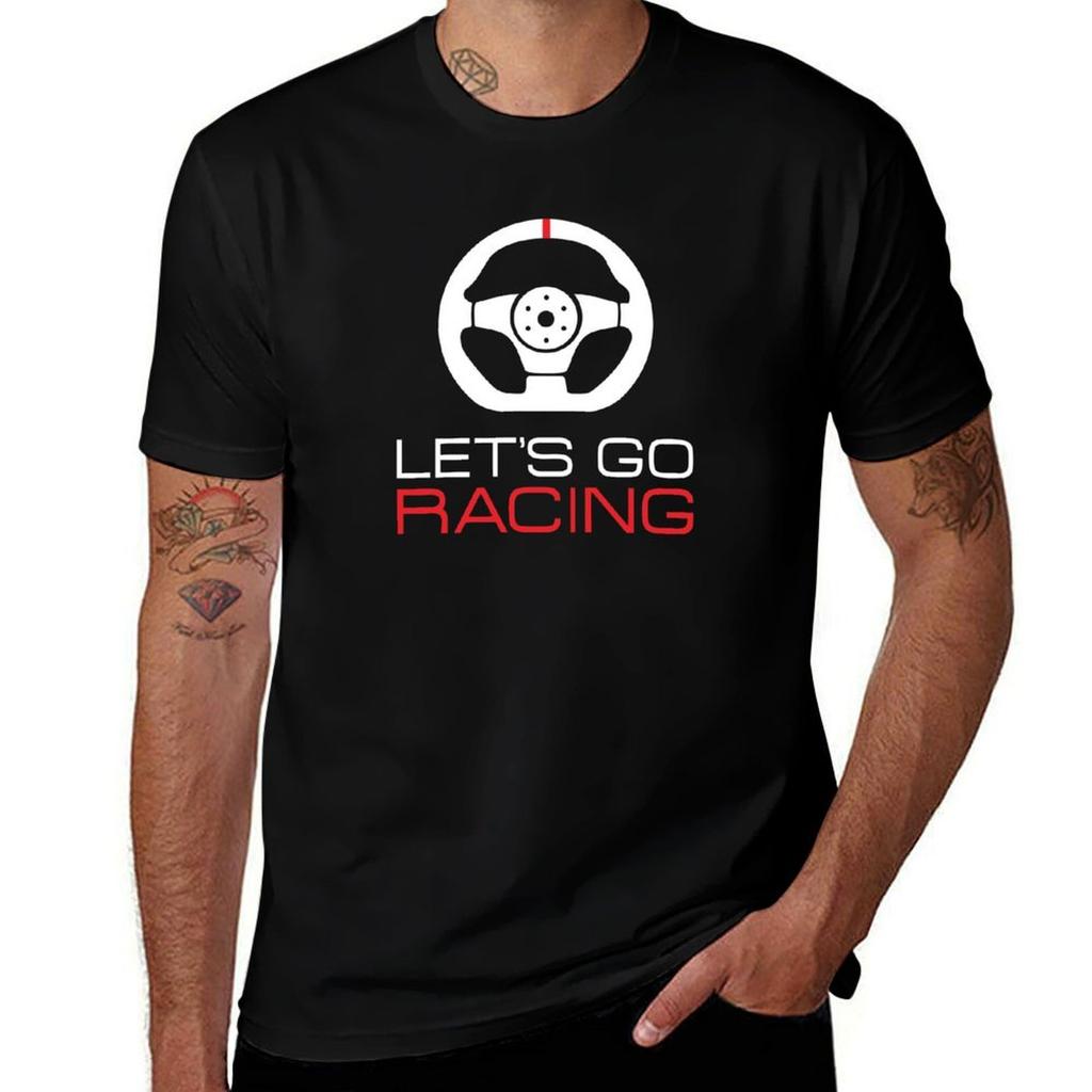 Lets go racing TShirt man t shirt cotton high quality t shirts for man graphic tees TShirt