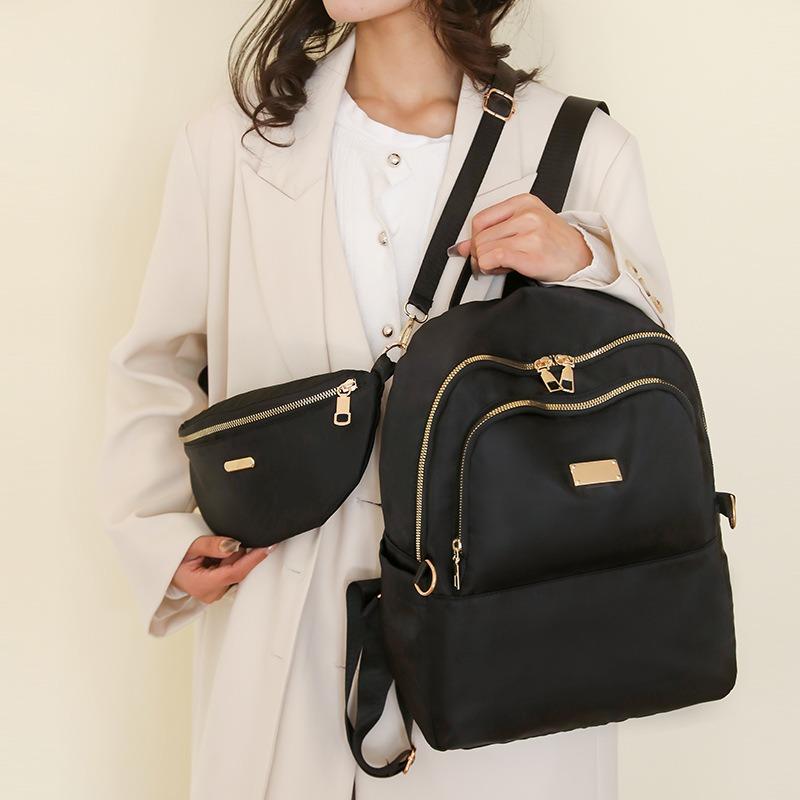 New Casual Women's Bag Women's Backpack Fashion Two-piece Set Oxford Cloth Lightweight Travel Bag