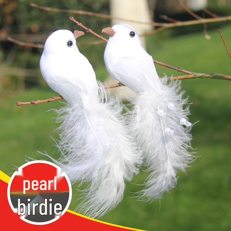 

White Feathered Small Pigeon Decor for Weddings and Home