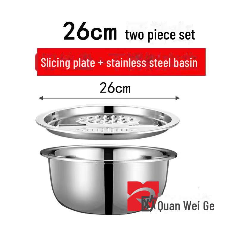 Multifunktionaler Gemüseschneider & Reibe mit Edelstahlklinge und Waschbecken