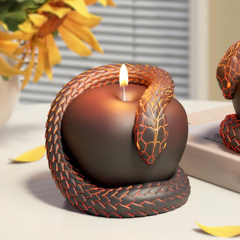 Unikátní formy na svíčky Apple Sanke 3D silikonové formy na odlévání hadů Opakovaně použitelné formy na sádru Formy na epoxidovou pryskyřici pro domácí dekoraci