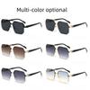 Double Bridge Semi-Frame Sunglasses New Square UV400 Shades for Men Driving Women Fashion Premium Sun Glasses