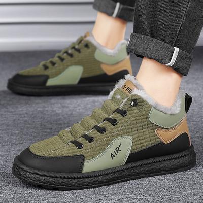 2024 Nouvelles Chaussures d'Hiver pour Homme Fourrure Chaude Baskets Décontractées Mode Masculine Chaussures Vulcanisées Taille 44 Antidérapantes Résistantes à l'Usure Chaussures de Sport